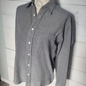 Vintage Mili Designs Gingham Shirt Rhinestone Embellishments Cotton Relaxed Fit
